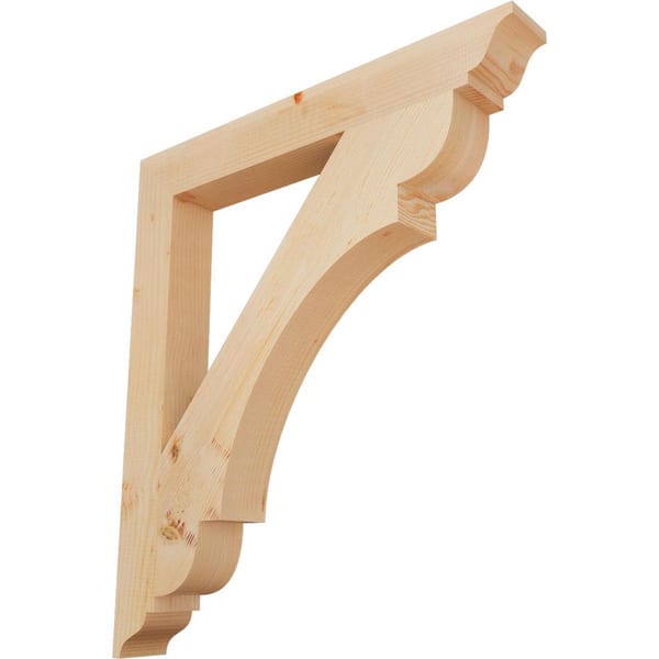 Ekena Millwork 3.5 in. x 36 in. x 32 in. Douglas Fir Olympic Traditional Smooth Bracket