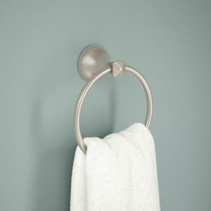Esato Wall Mount Round Closed Towel Ring Bath Hardware Accessory in Brushed Nickel