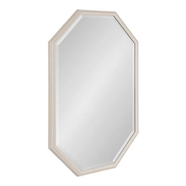 Kate and Laurel Oakhurst 24.00 in. W x 36.00 in. H White Octagon Traditional Framed Decorative Wall Mirror