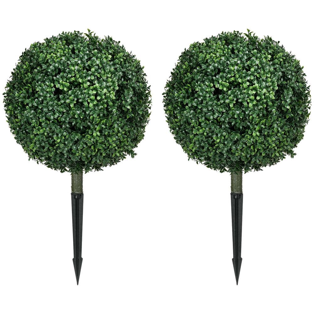 28 in. Indoor Artificial Boxwood Ball Topiary with Ground Stake (2-Pack) price history on PriceWatchPro