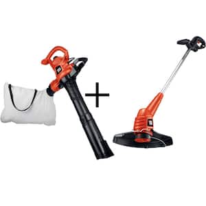 Corded Electric 3-in-1 Leaf Blower/Vacuum/Mulcher and Single Line 2-in-1 String Grass Trimmer/Edger Combo Kit (2-Tool)