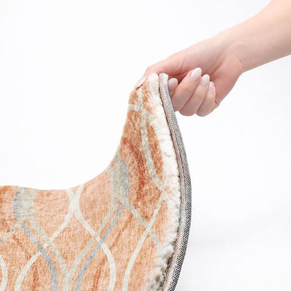 Dream Shag Premium Machine Washable Abstract ADS757 Peach 2 ft. x 3 ft. Accent Rug