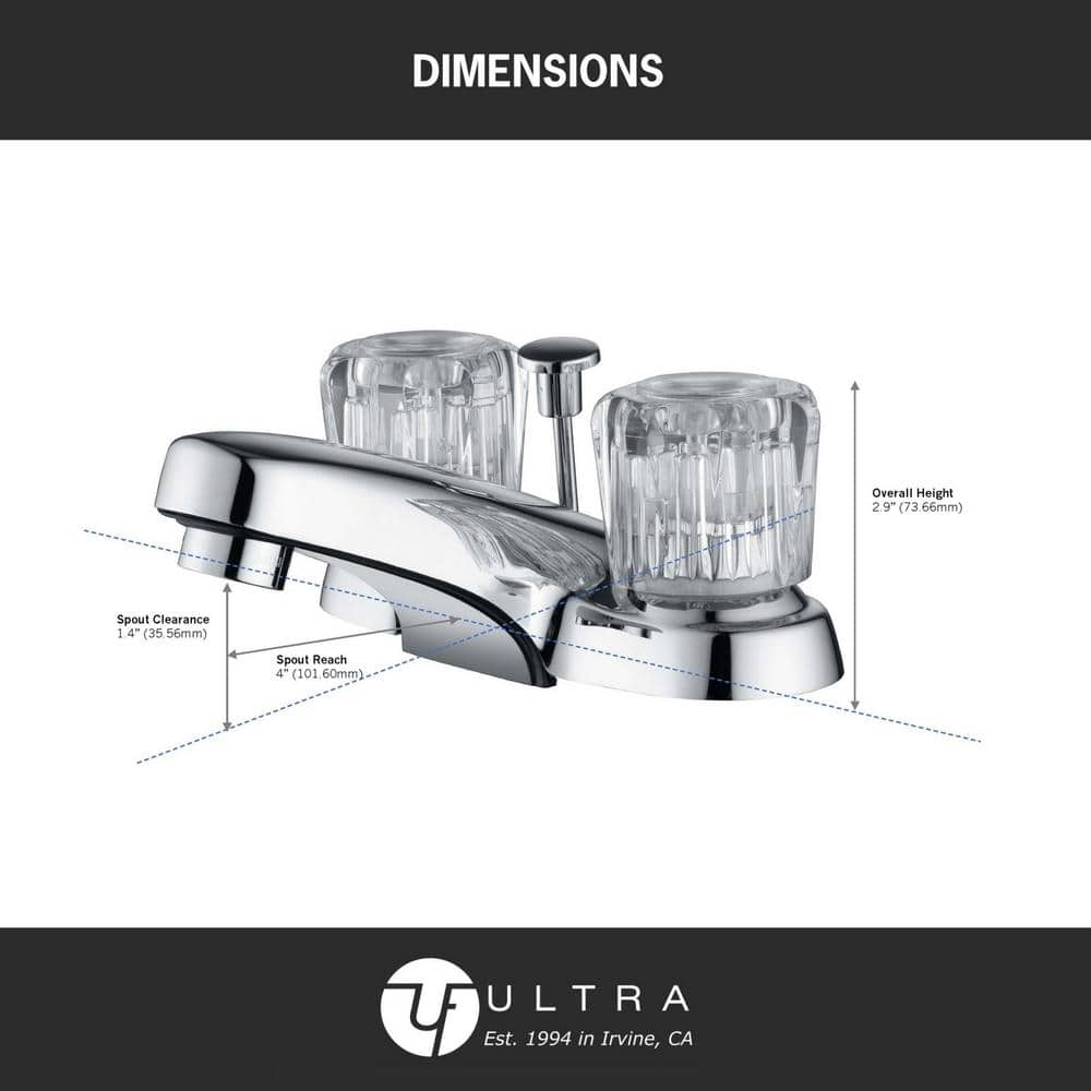 Polished Chrome Classic Double-Handle Bathroom Faucet