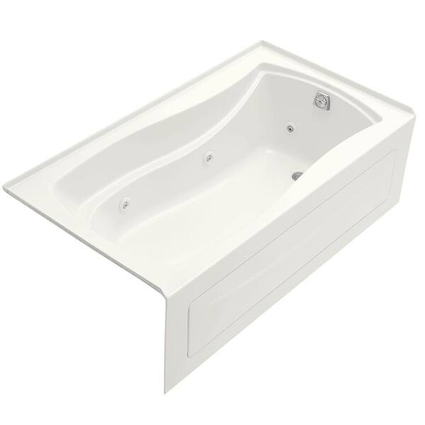 KOHLER Mariposa 5-1/2 ft. Acrylic Right Drain Hourglass Rectangular Alcove Whirlpool Bathtub in White