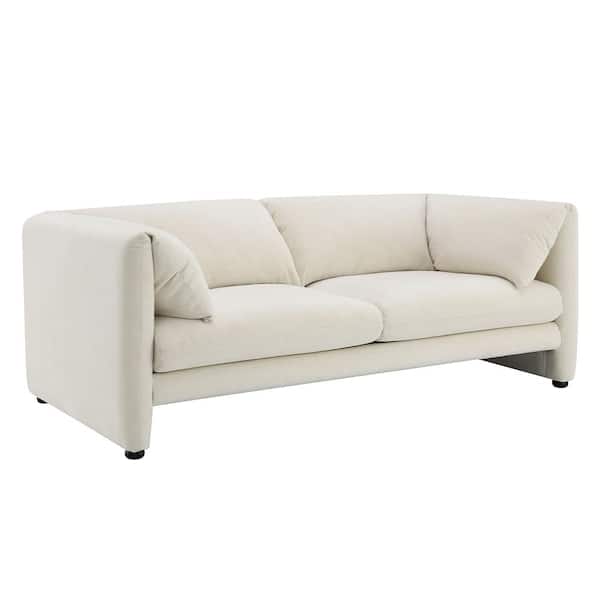 Acme Furniture Jaeda 37 in. Beige Linen Solid Linen 2 Seat Loveseat with No Additional Features