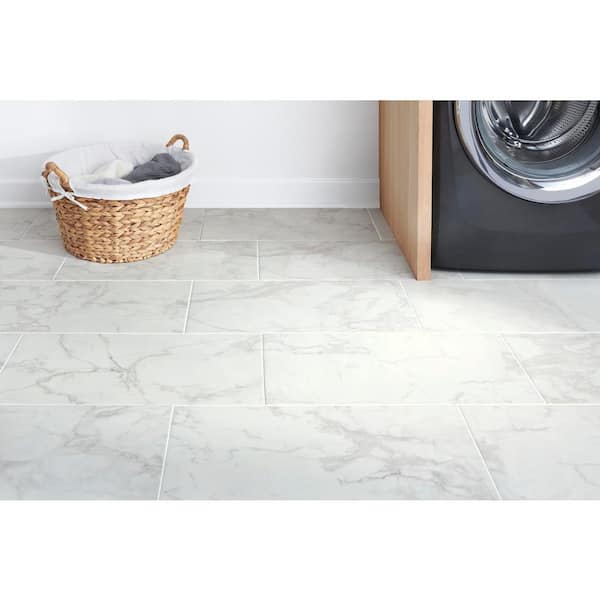 Carrara White 12 in. x 24 in. Matte Porcelain Marble Look Floor and Wall Tile (16 sq. ft./Case)