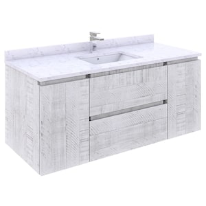 Formosa 48 in. W x 20 in. D x 20 in. H Bath Vanity in Rustic White with Vanity Top in White with 1-White Sink