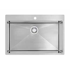 Stainless Steel 25-inch Drop-In Single Bowl Kitchen Sink