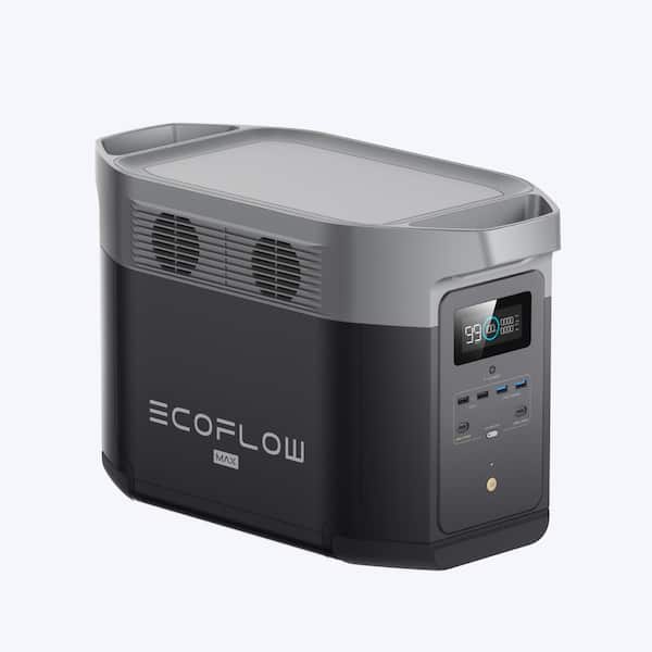 EcoFlow 2000W Output/5000W Peak Push-Button Start Battery Generator DELTA Max 1600 for Home Backup, Camping & RVs