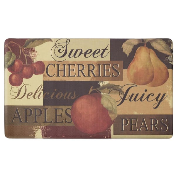 Laura Ashley Chef Gear Scrumptious Fruit 24 in. x 36 in. PVC Printed Anti-Fatigue Kitchen Mat