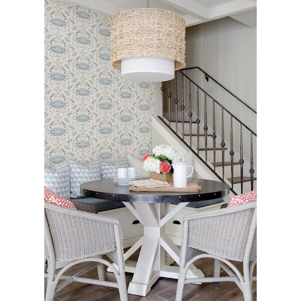 Blue Shellby Peel and Stick Wallpaper Sample