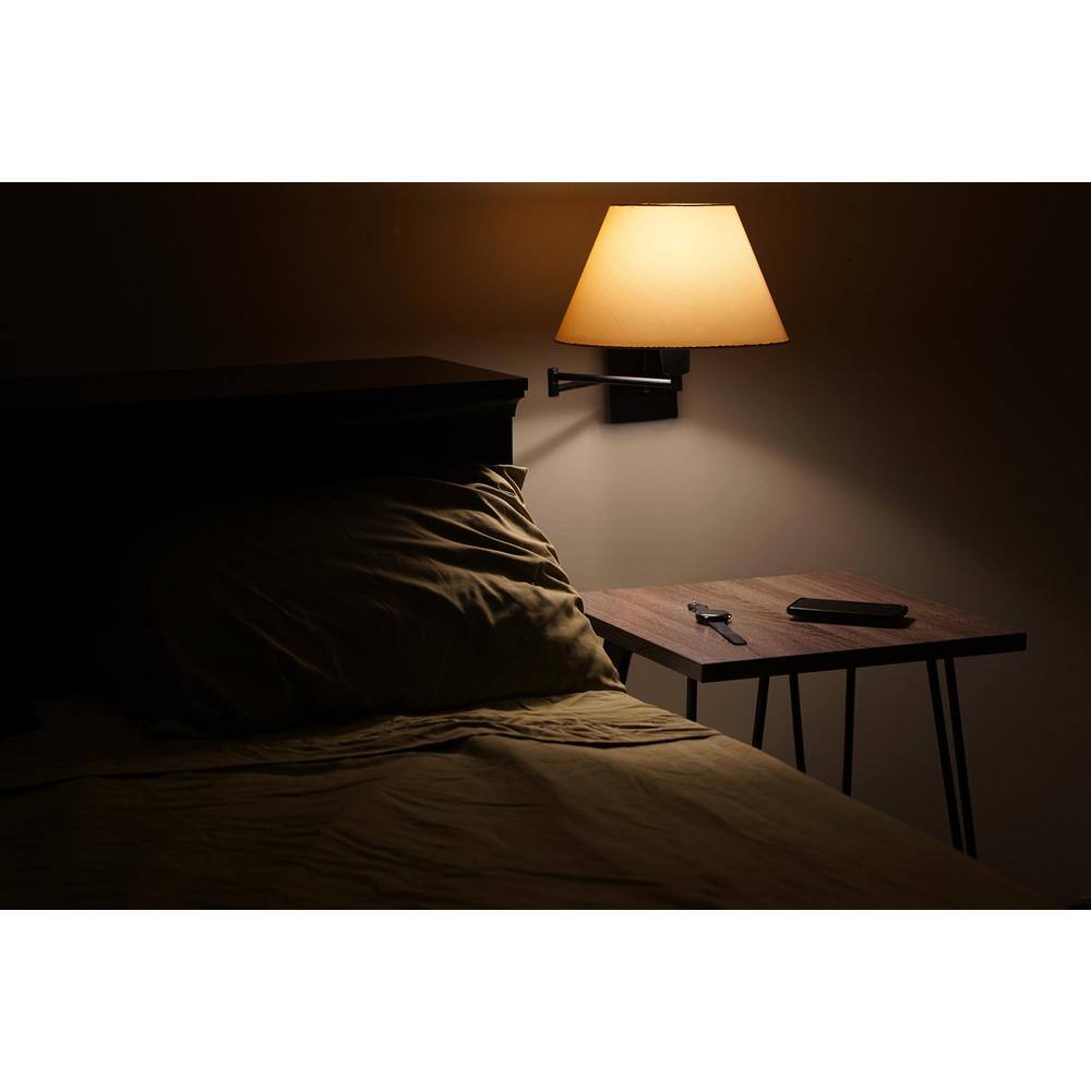 Cambridge 13" Black Swing Arm Wall Lamp with Golden Bronze Shade, 2-Pack