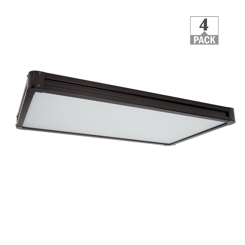 32 in. x 18 in. Matte Black LED Flush Mount Ceiling Light 4000LM 58W Adjustable CCT Dimmable Kitchen Garage (4-Pack) price history on PriceWatchPro
