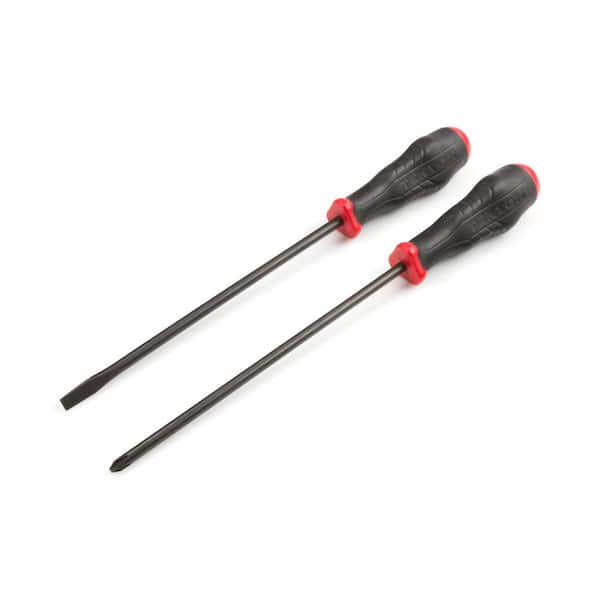 TEKTON Long Phillips/Slotted High-Torque Screwdriver Set, 2-Piece (#2,1/4 in.) - Black Oxide Blades