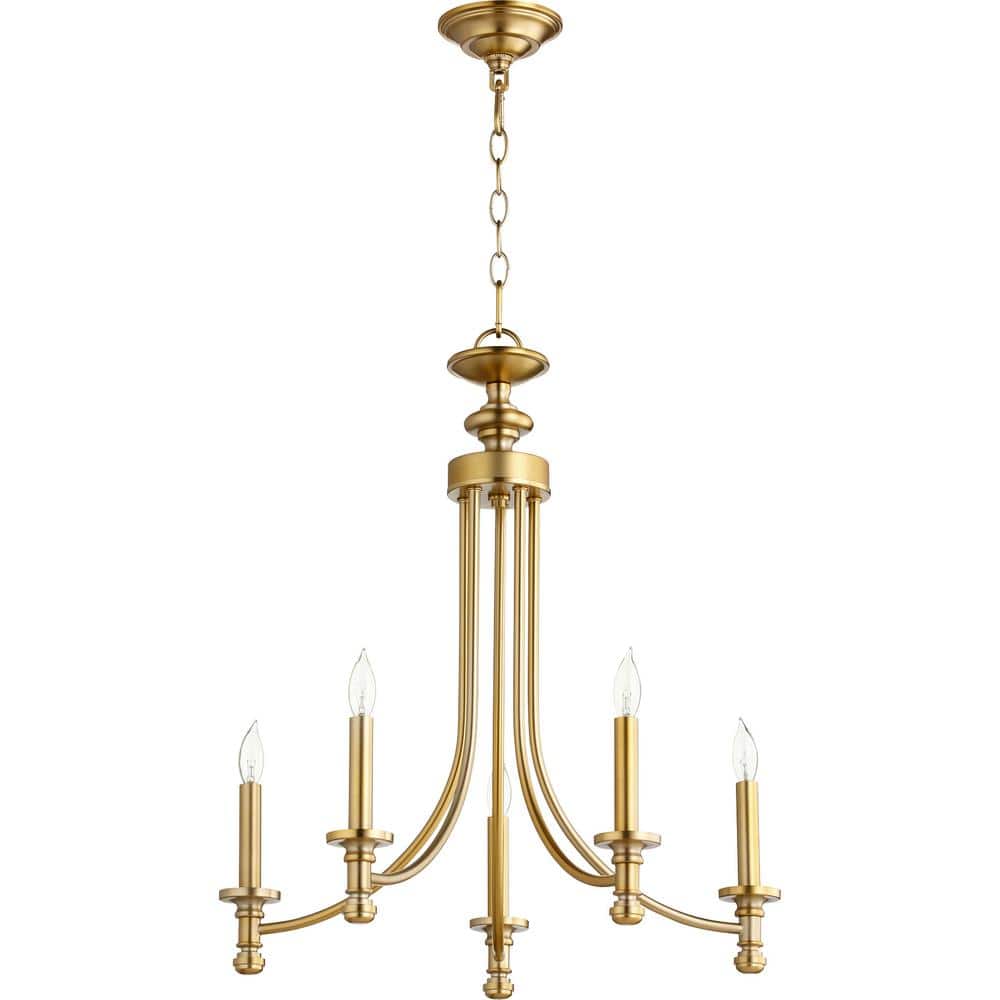 Rossington 5- -Light Aged Brass Chandelier price history on PriceWatchPro