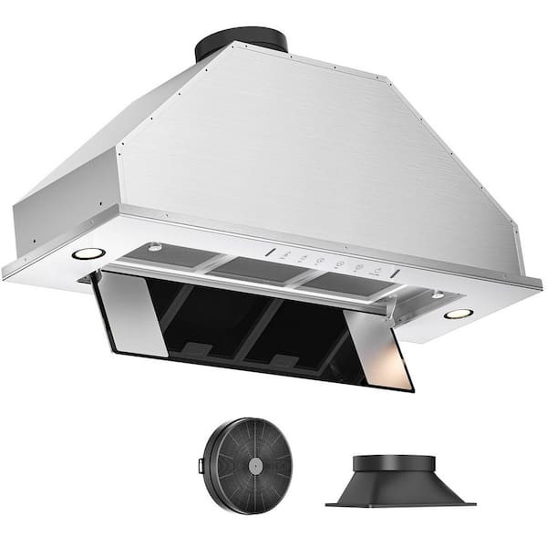 VIKIO 36 in. 600 CFM Ductless Convertible Insert Range Hood in