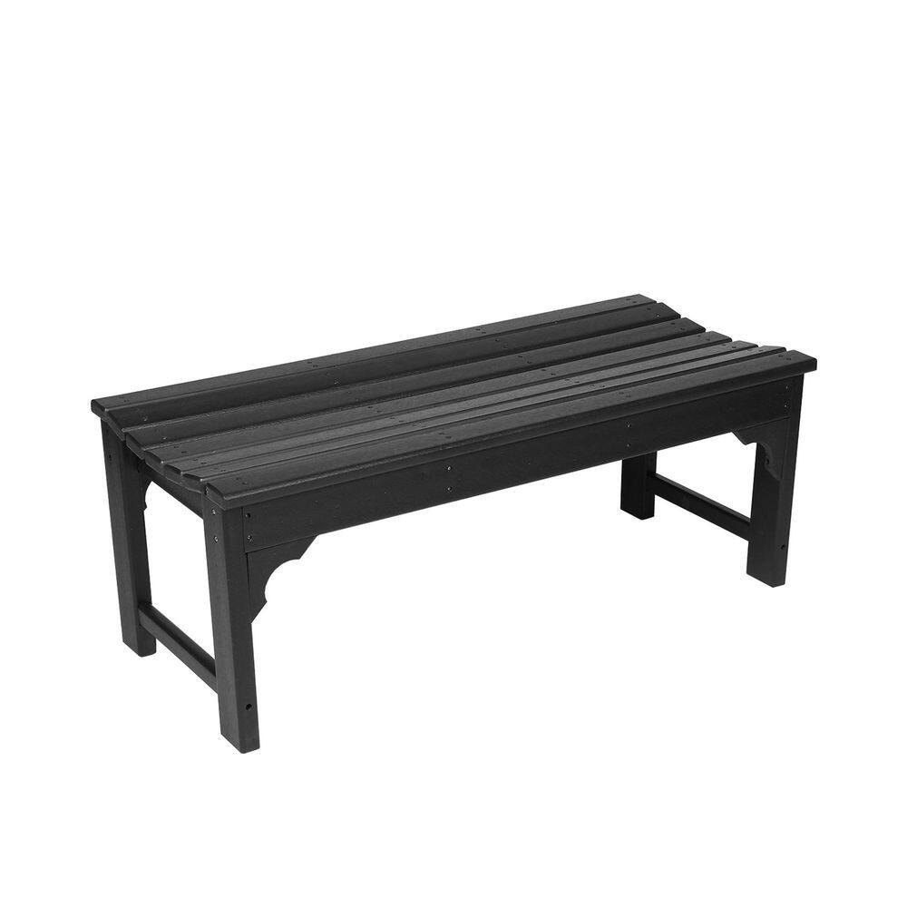 Avex 45 in. W Black Wood Outdoor Patio Bench Chair price history on PriceWatchPro