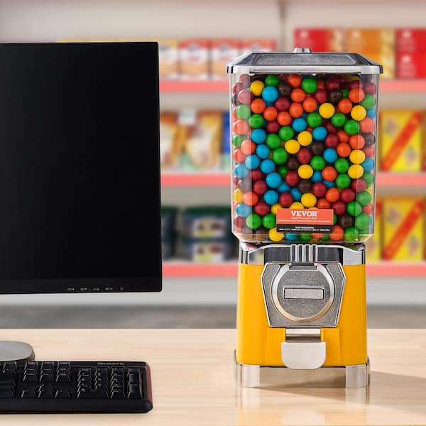 SVOPES Gumball Machine for Kids 17 in. H Candy Vending Dispenser Dry Food Dispensers, Yellow