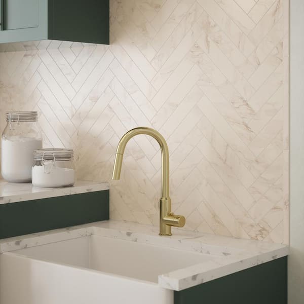 Milky Veil White 0.75 in. x 12 in. Honed Marble Wall Pencil Trim Tile (0.0625 sq. ft./Each)