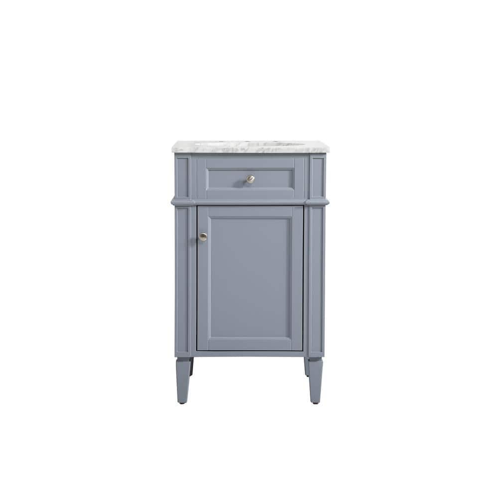 Simply Living 21 in. W x 21.5 in. D x 35 in. H Bath Vanity in Grey with Car
