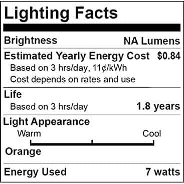 Sunlite 7-Watt C7 Colored Night Light Candelabra Base Incandescent Orange Light Bulb (12-Pack) Sunlite 7-Watt C7 Colored Night Light Candelabra Base Incandescent Orange Light Bulb (12-Pack)