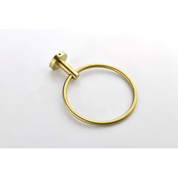 3-Piece Rounded Bath Hardware Set with Mounting Hardware in Brushed Gold