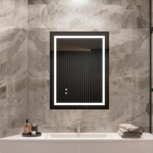 36 in. W x 28 in. H Large Rectangular Frameless LED Light Wall Bathroom Vanity Mirror in White