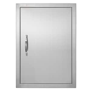 Single Outdoor Kitchen Door 17 in. W x 24 in. H BBQ Access Door Stainless Steel Flush Mount Door Wall Vertical Door