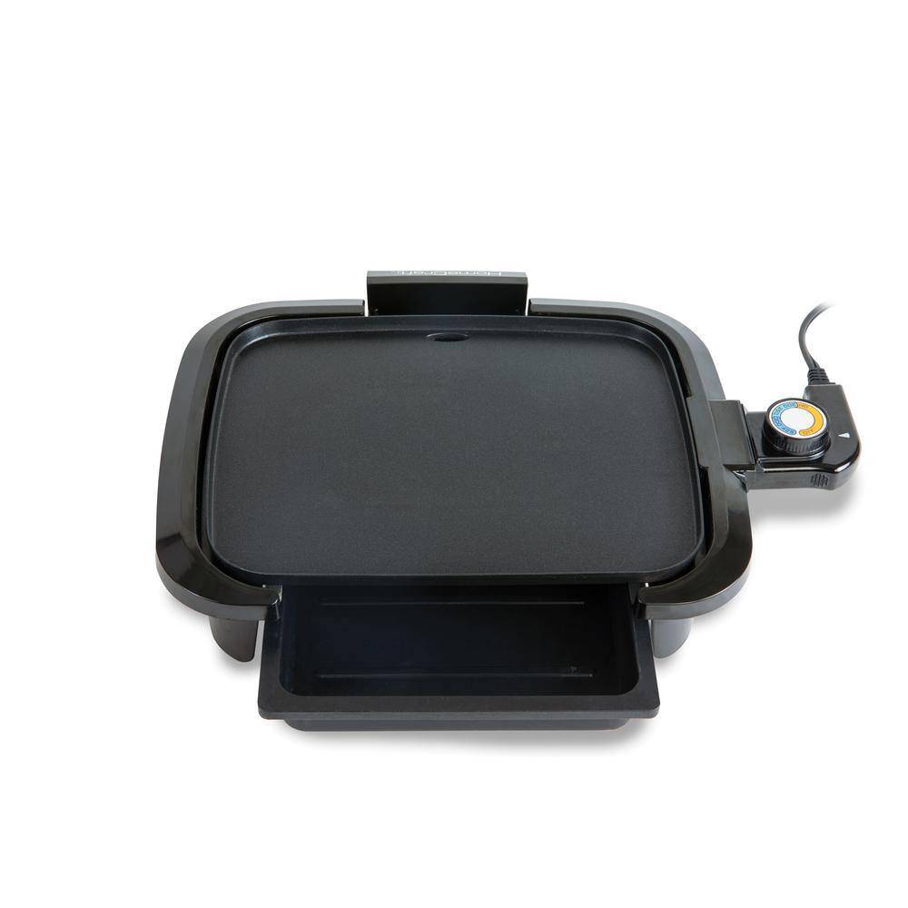 9.5 in. Black Griddle with NonStick Surface and Warming DrawerHCGDWD90BK The Home Depot