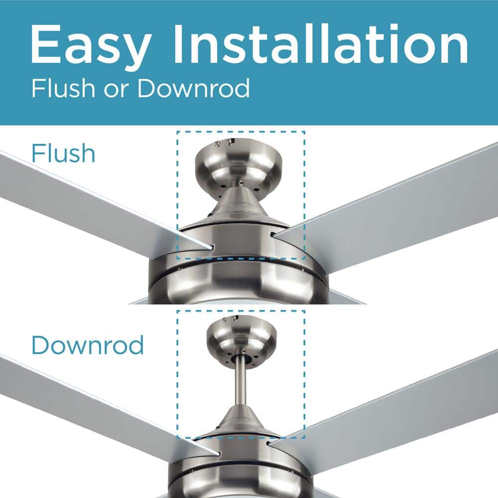 52-Inch Brushed Nickel Ceiling Fan with Mahogany Blades and Remote