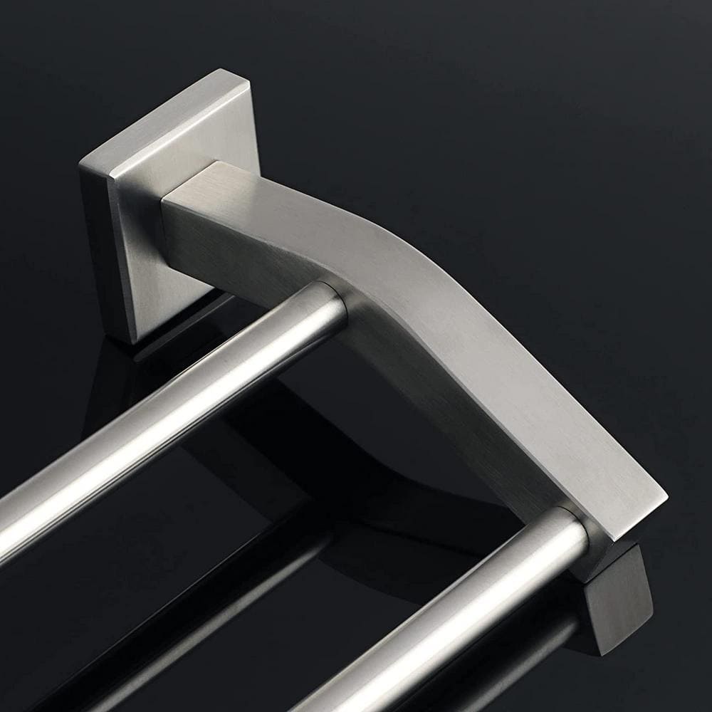 Brushed Nickel 33-Inch Double Wall Mounted Towel Rack