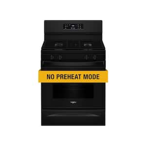 30 in. 4 Burners Freestanding Gas Range in Black with No Preheat Mode