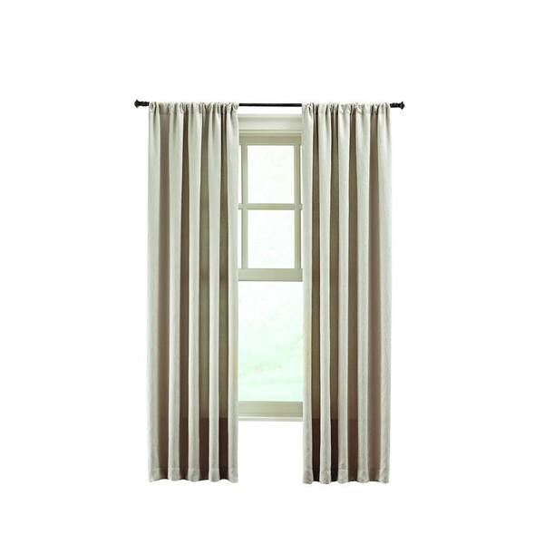 Home Decorators Collection Beige Solid Crushed Room Darkener Curtain - 50 in. W x 108 in. L