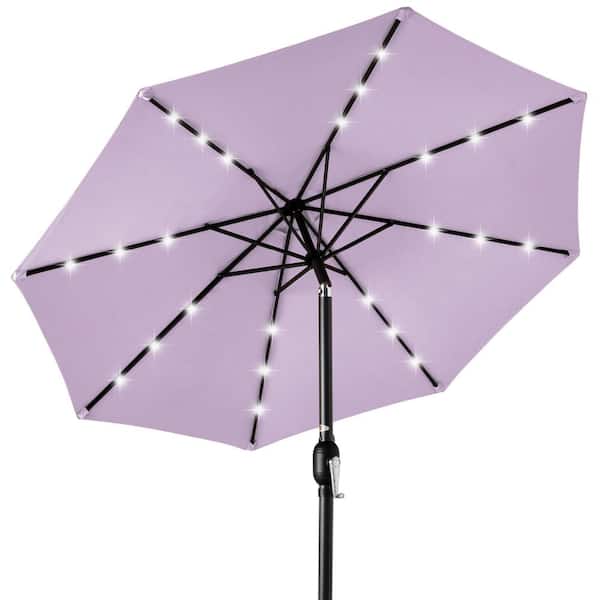 Best Choice Products 10 ft. Market Solar LED Lighted Tilt Patio Umbrella with UV-Resistant Fabric in Lavender