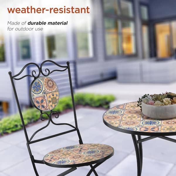 Alpine Corporation Indoor/Outdoor Mediterranean Tile Design Set