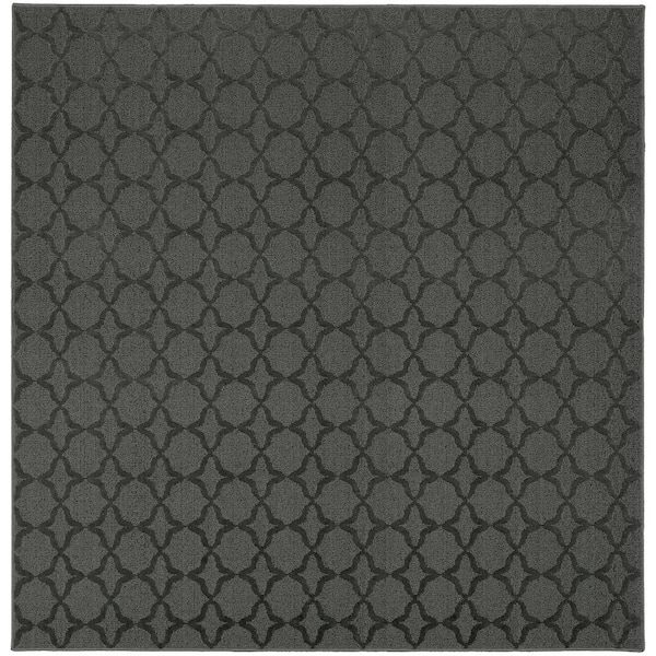 Sparta Cinder Gray 12 ft. x 12 ft. Trellis Polypropylene Square Area Rug