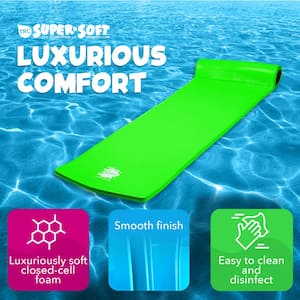 Splash 1.25 in. Thick Foam Pool Float Mattress, Fierce Green