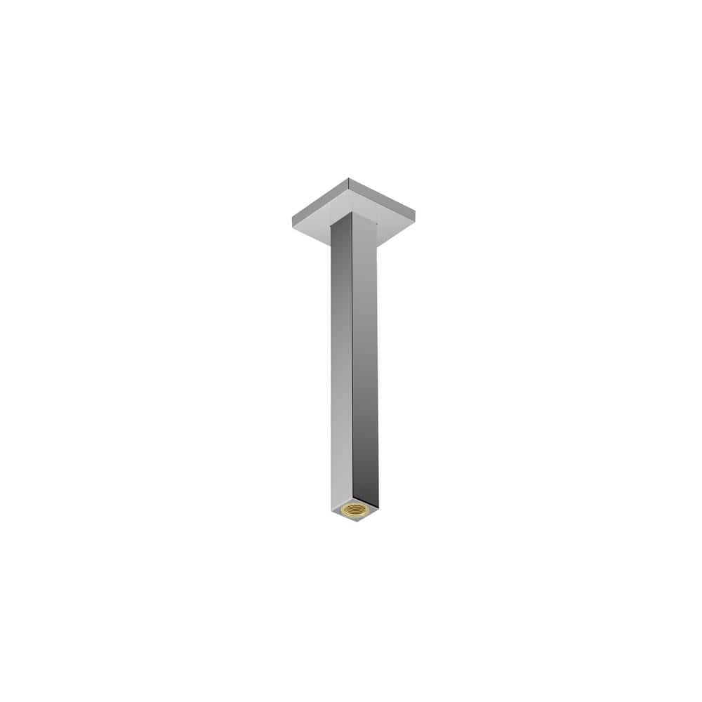 Modern Chrome Wall-Mounted Shower Arm, 12-inch