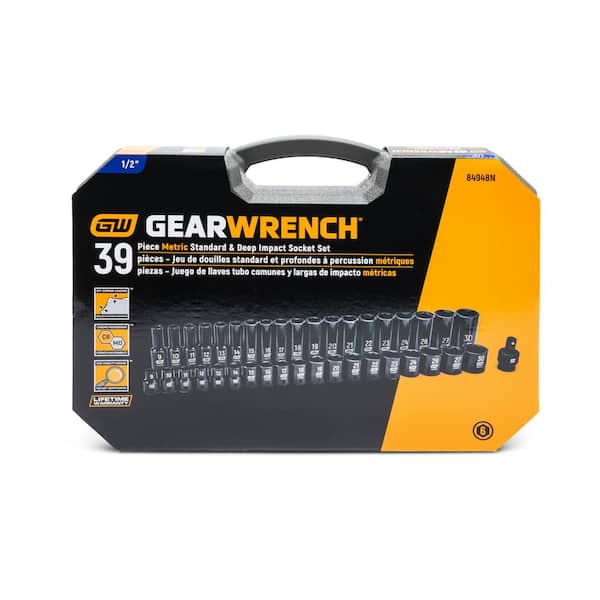 1/2 in. Drive 6-Point Standard and Deep Metric Impact Socket Set (39-Piece) 1/2 in. Drive 6-Point Standard and Deep Metric Impact Socket Set (39-Piece)