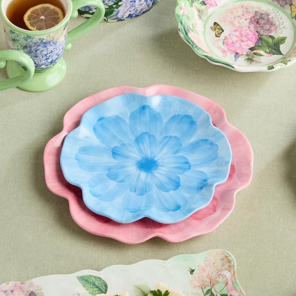 Certified International Wildflower Blue 3-D Floral Salad Plate