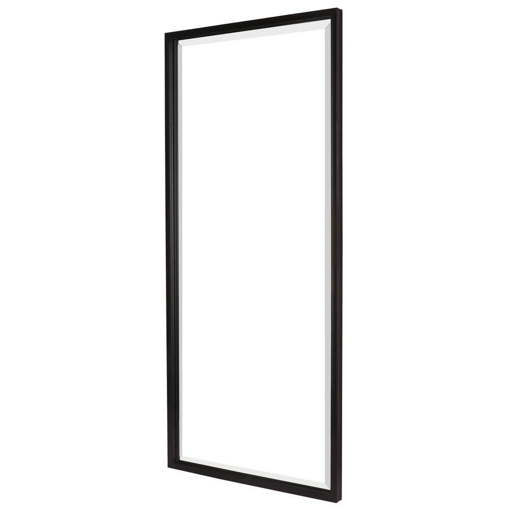 Black Metal Framed Full Length Rectangular Wall Mirror