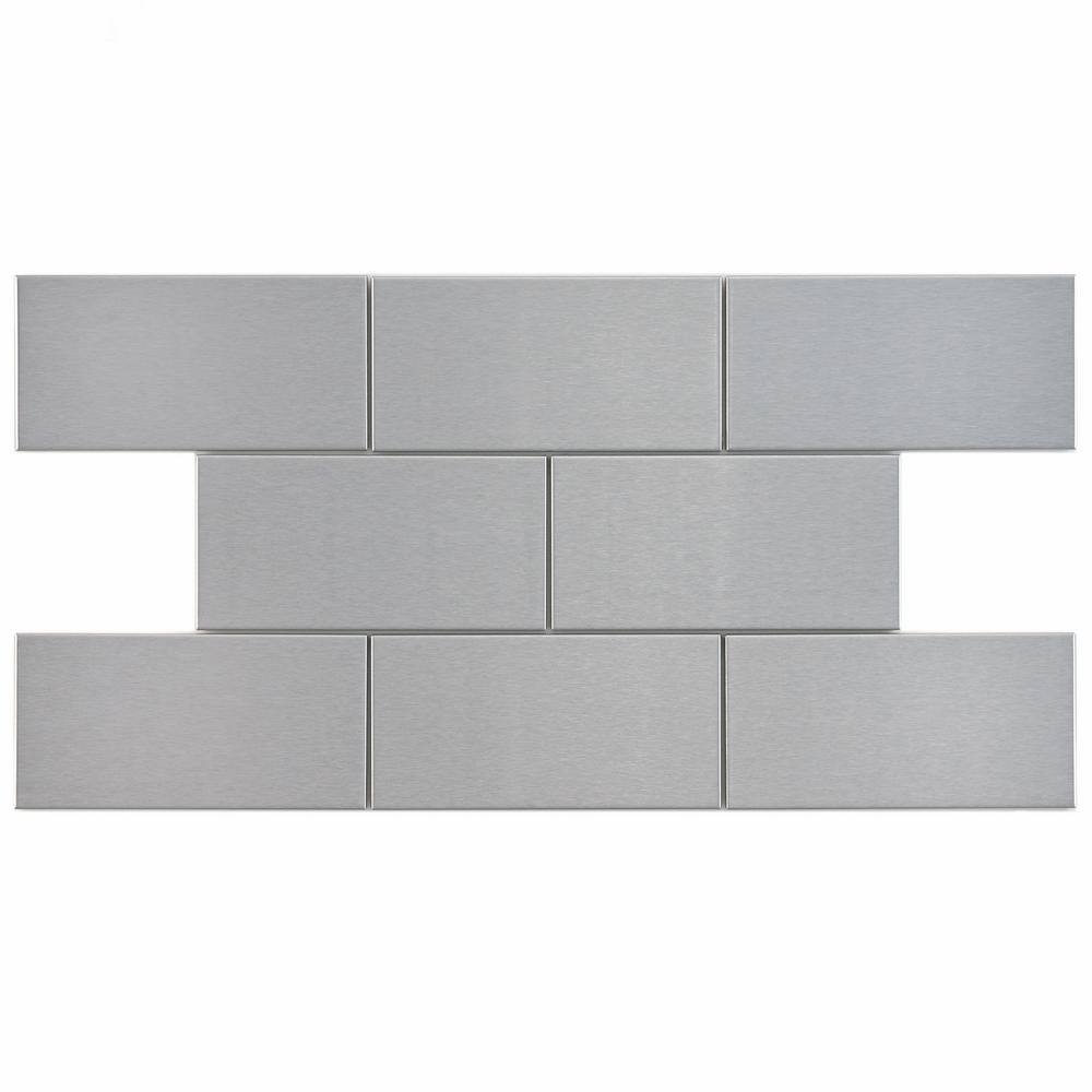 Over Porcelain Subway Wall Tile, Stainless Steel Subway Tile 3×6