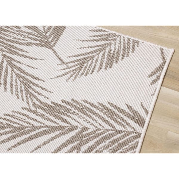 Zyana Collections 8 ft. x 11 ft. Taupe Botanical Indoor Area Rug