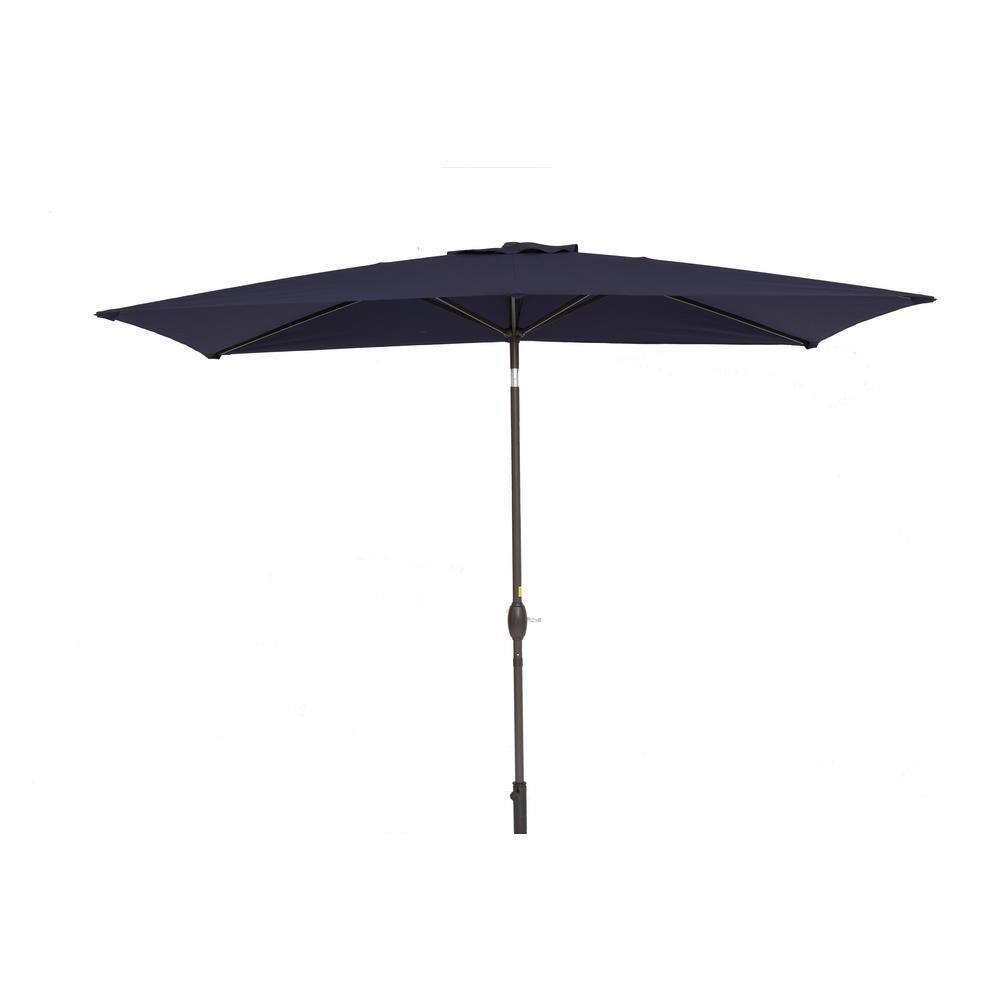 10 ft. x 6.5 ft. Rectangle Solution-Dyed Fabric Aluminum Market Patio Umbre