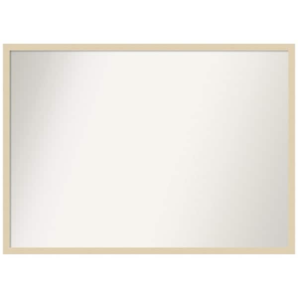 Amanti Art Svelte Natural 39.5 in. x 28.5 in. Non-Beveled Modern Rectangle Wood Framed Wall Mirror in Brown