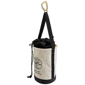 Klein Tools Canvas Bucket, Wide Straight-Wall with Pocket, Molded