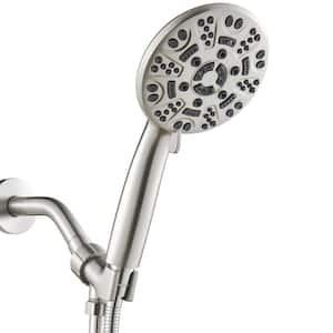 8-Spray Patterns 4.3 in. Wall Mount Handheld Shower Head 1.8 GPM in Brushed Nickel