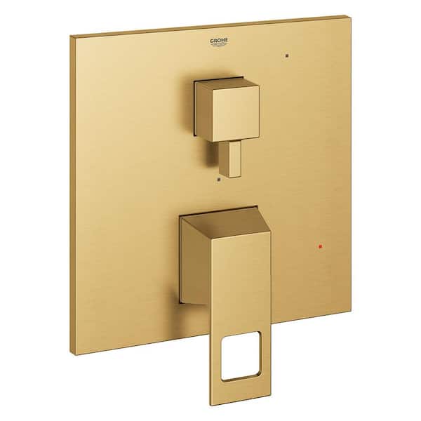 GROHE Eurocube 2-Way Diverter 2-Handle Wall Mount Tub and Shower Faucet Trim Kit in Brushed Cool Sunrise (Valve Not Included)