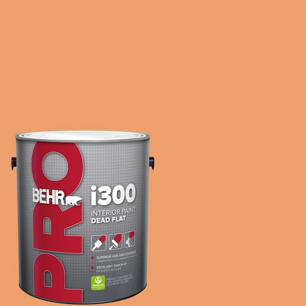 BEHR PRO 1 gal. #250D-5 Florida Mango Dead Flat Interior Paint