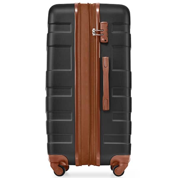 Merax Navy and Brown Lightweight Durable 3-Piece Expandable ABS Hardshell  Spinner Luggage Set with TSA Lock CJXB002AAJ - The Home Depot